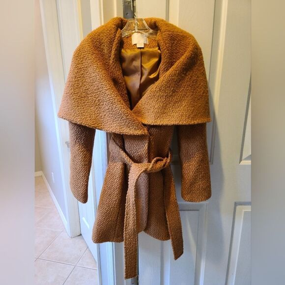 Rachel Parcell Wool Blend Bouclé Belted Coat Size XXS NEW - Picture 3 of 11